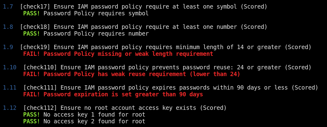 Prowler output in glorious ANSI colour